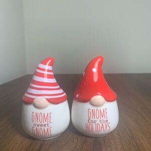 Red and White Holiday Gnome Figurines